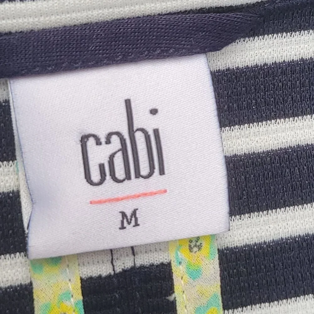 Cabi Womens Striped Double-Breasted Coat Blue White Nauticle Preppy - Picture 2 of 16